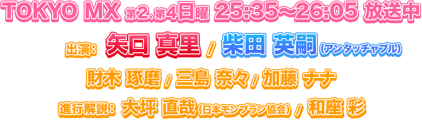 TOKYO MX 第2、第4日曜 25:35〜放送中
